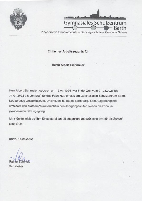 Arbeitszeugnis