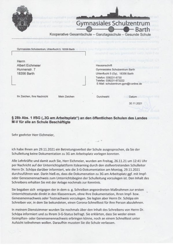 Schreiben der Schule