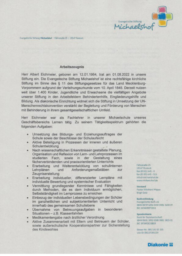 Arbeitszeugnis