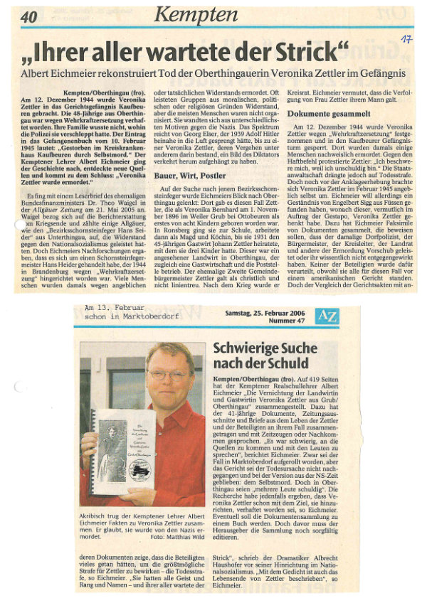 Zeitungsartikel Unterthingau 2006